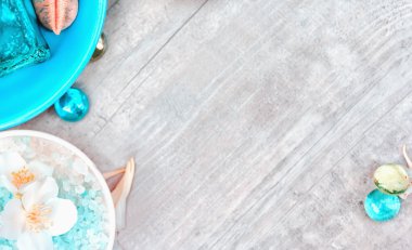 Spa aksesuarları unsurları ile doğal arka plan