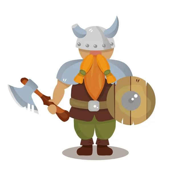 Viking Cartoon Character Game Book Different Design Comic Viking Scandinavian — Stock Vector