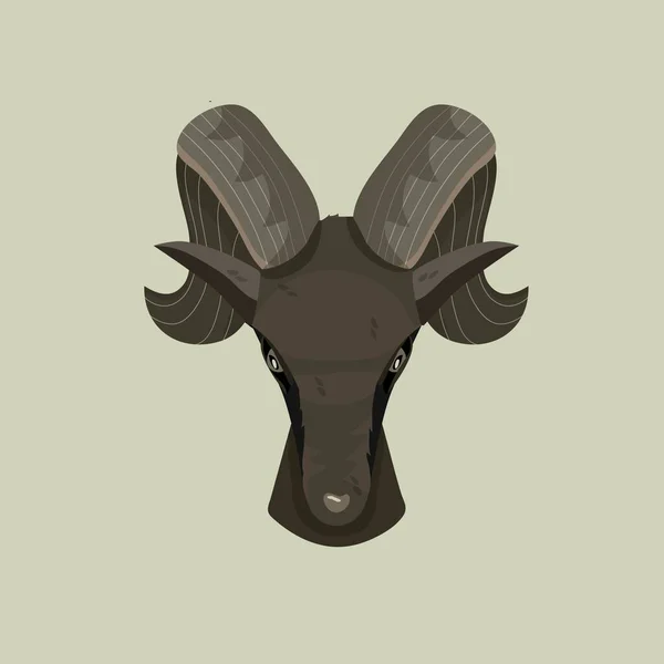 Vector Illustration Goat Character Stylized Isolated Logo Scandinavian Palette Victorian — Stock Vector