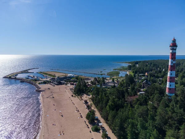 Shepelevsky Világítótorony Világítótorony Ladoga Nyugati Partján — Stock Fotó