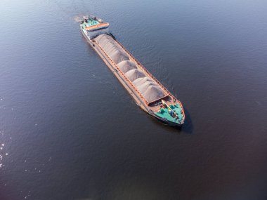 The movement of cargo ships on the Neva river clipart