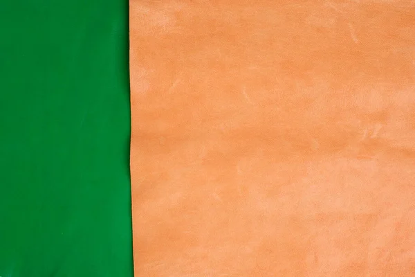 Hintergrundstruktur Aus Leder Grünen Und Orangen Farben — Stockfoto