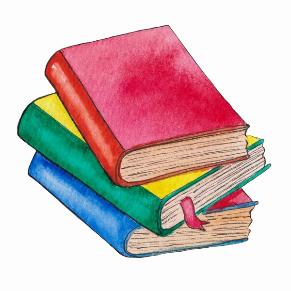 Several Books Folded Have Bright Covers Illustration Can Used Book — Stock Photo, Image