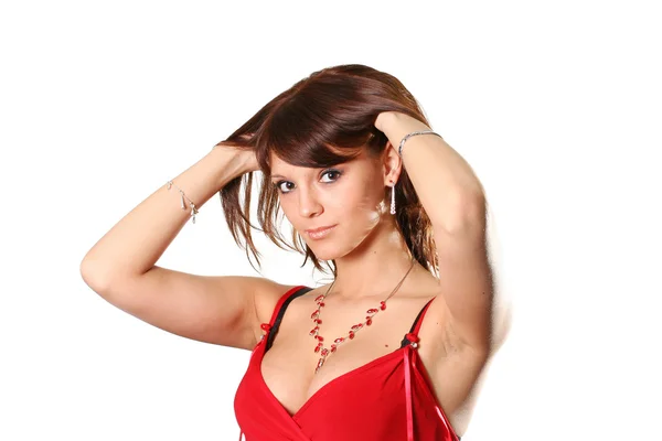 Mujer en rojo — Foto de Stock