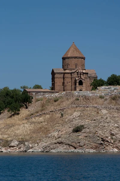 Cartão Postal Turquia Oriental Igreja Ilha Akdamar Lago Van — Fotografia de Stock