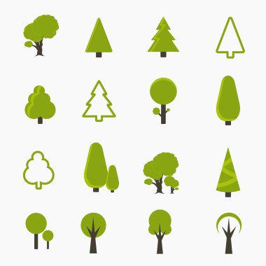 ağaç vector Icons set