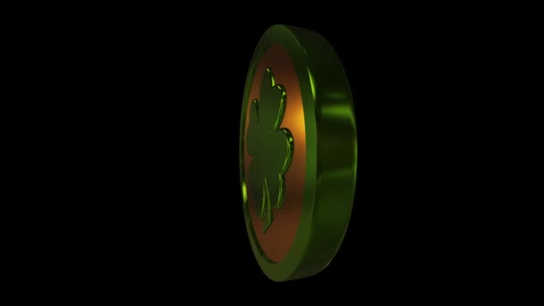 St. Patrick Coin spinnen — Stockvideo