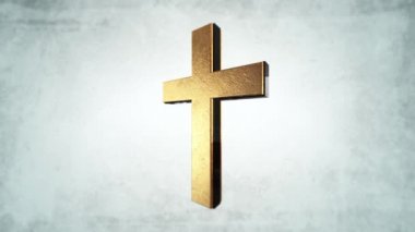 Calvary altın cross İsa ışık arka plan