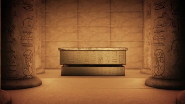 Гробница Гизы Каира Иероглифы Фоне Древнеегипетской Резьбы Камню — стоковое видео