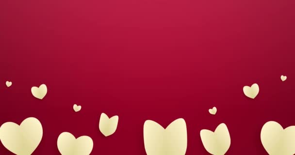 Форма Серця Літає Рожевому Фоні Відпочинку Символи Любові Щасливих Жінок — стокове відео