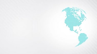 Bir noktalı dünya harita üzerinde bir açık renkli döngü ile animasyonlu Küre