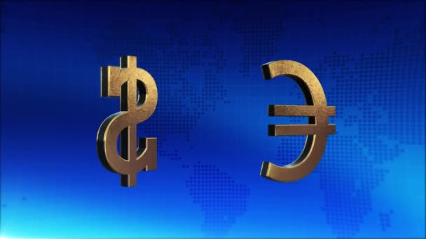 Χρήματα πολυτέλεια σύμβολο νομίσματος, επιχειρηματική φόντο — Αρχείο Βίντεο