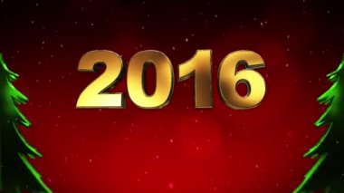 2016 yeni yıl kırmızı parlak arka plan x-mas ağaç
