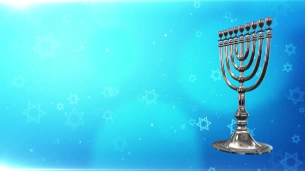 Hanukkah menorah, Mutlu Hanuka, İsrail, arka plan — Stok video