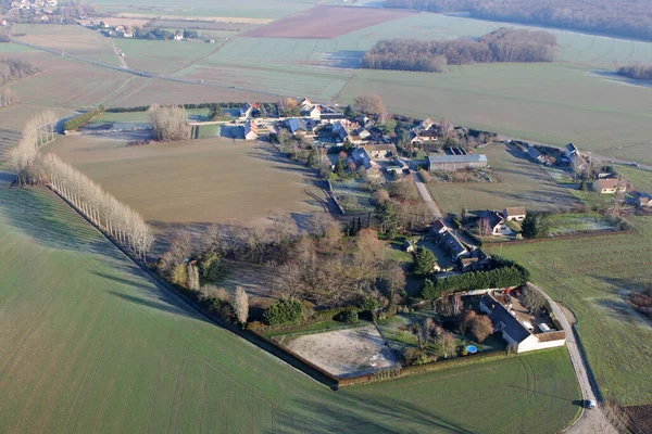 Aerial Photography Rural Favire Village Department Eure Loir Center Val — Stock Photo, Image