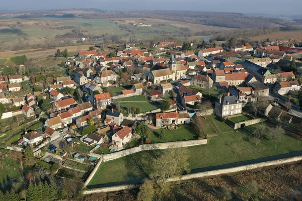 Aerial Photography Omerville Small Rural Village Vexin Grouped Its Church — Stock Photo, Image