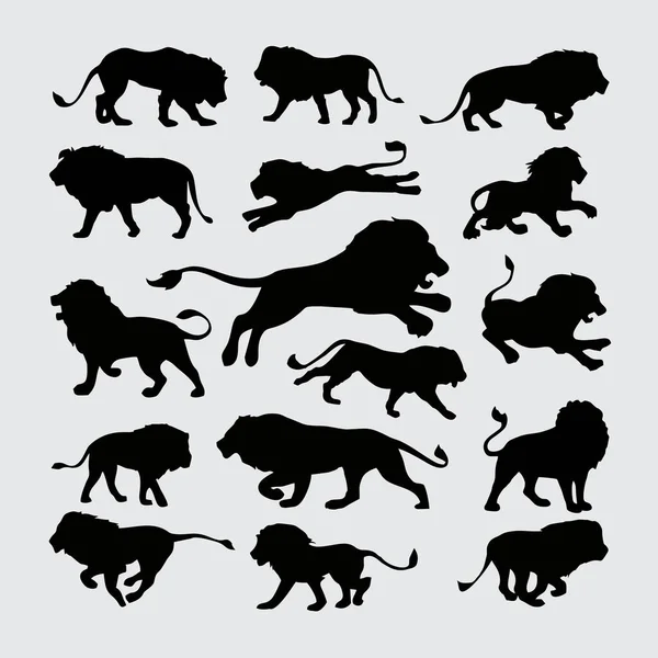 Lion Silhouette Set Lion Silhouette — Stock Vector