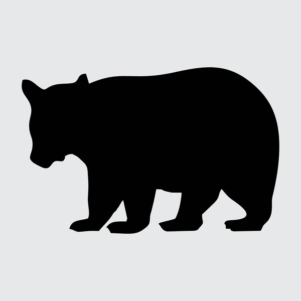 Bear Silhouette Medve Elszigetelt Fehér Háttér — Stock Vector