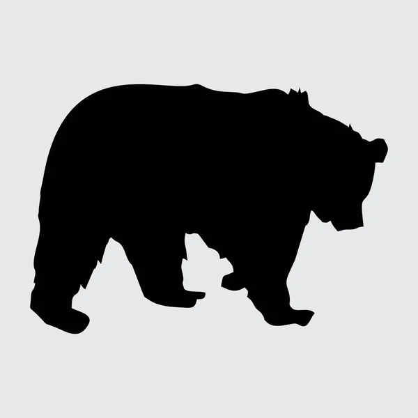 Bärensilhouette Bär Isoliert Auf Weißem Hintergrund — Stockvektor