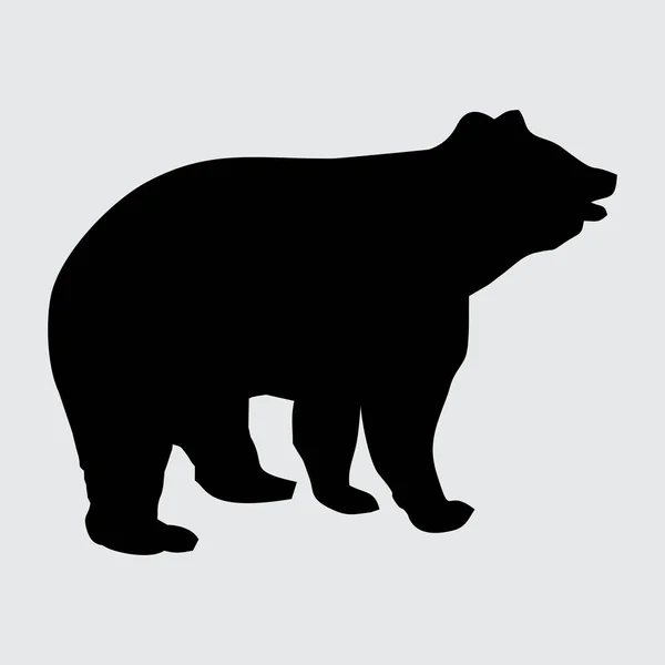 Bear Silhouette Beer Geïsoleerd Witte Achtergrond — Stockvector