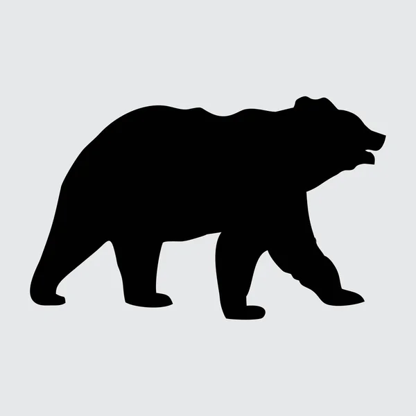 Bear Silhouette Urso Isolado Fundo Branco — Vetor de Stock