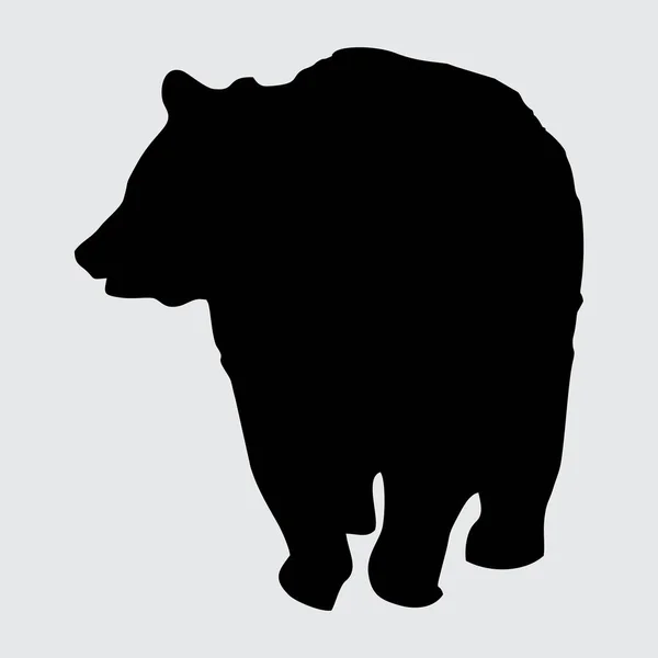 Silueta Oso Oso Aislado Sobre Fondo Blanco — Archivo Imágenes Vectoriales