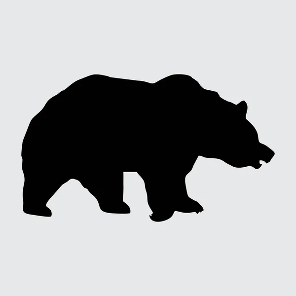 Silueta Oso Oso Aislado Sobre Fondo Blanco — Archivo Imágenes Vectoriales