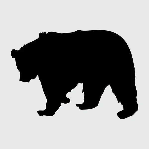 Ведмідь Силует Ізольований Білому Тлі — стоковий вектор