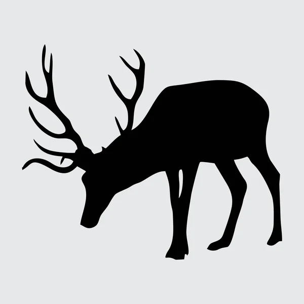 Deer Silhouette Deer Isolated White Background — 图库矢量图片