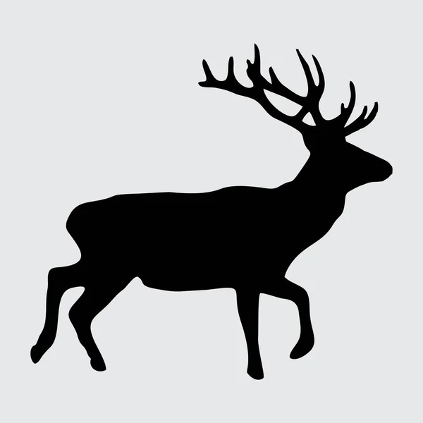 Deer Silhouette Deer Isolated White Background — 图库矢量图片