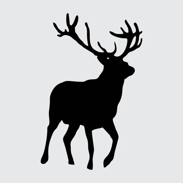 Deer Silhouette Deer Isolated White Background — 图库矢量图片