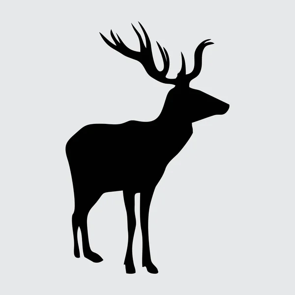 Deer Silhouette Deer Isolated White Background — 图库矢量图片