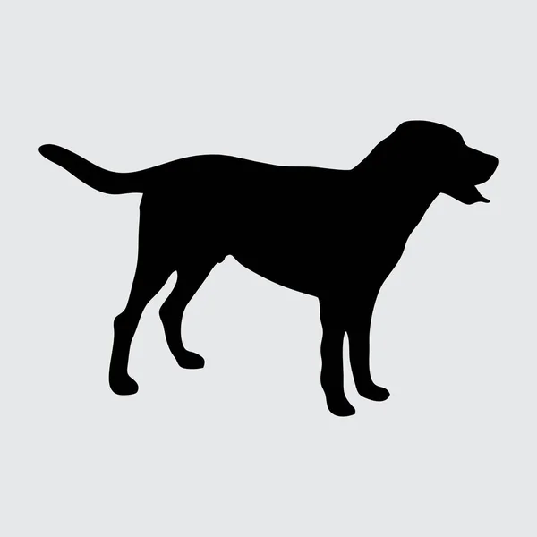 Silhouette Pour Chien Chien Isolé Sur Fond Blanc — Image vectorielle