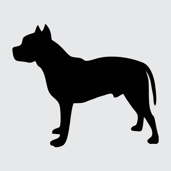 Silueta Perro Perro Aislado Sobre Fondo Blanco — Vector de stock