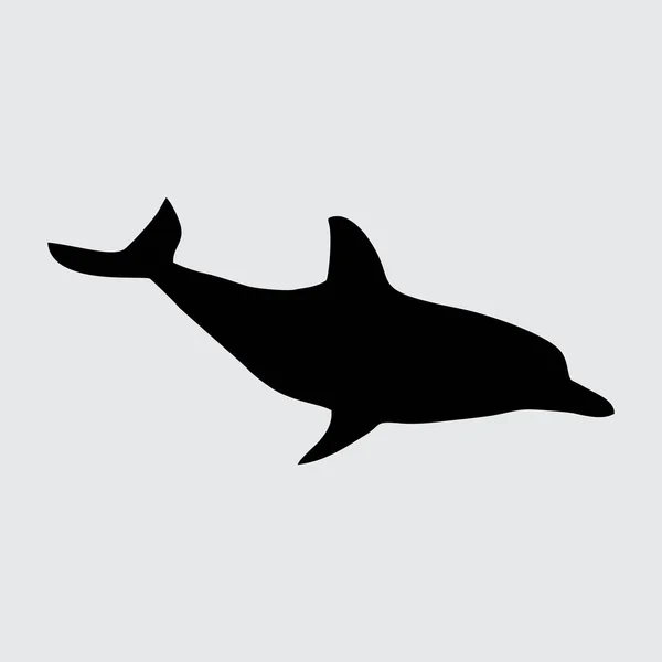 Silueta Delfín Delfín Aislado Sobre Fondo Blanco — Archivo Imágenes Vectoriales