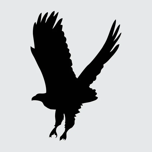 鹰形轮廓 白色背景上孤立的鹰 — 图库矢量图片