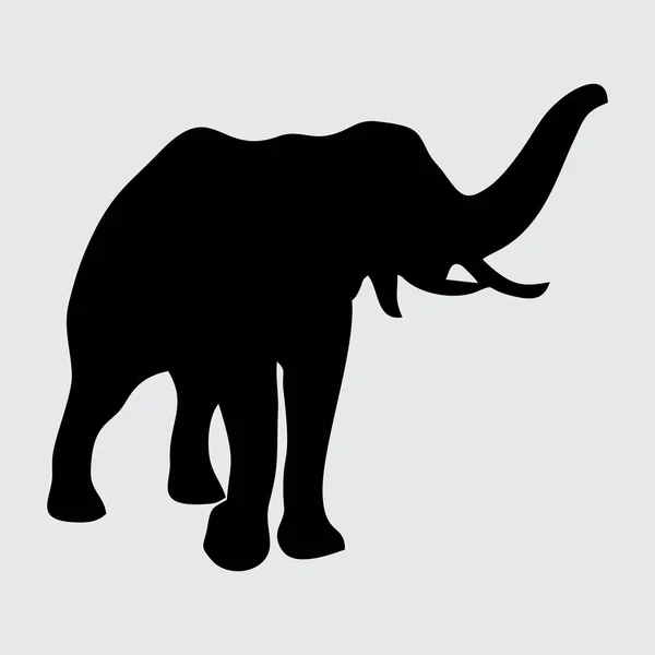 Silueta Elefante Elefante Aislado Sobre Fondo Blanco — Vector de stock