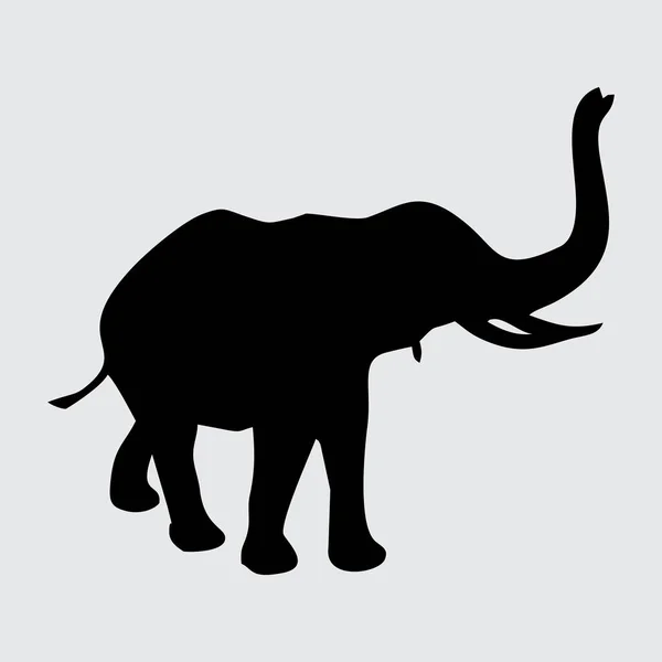 Elephant Silhouet Olifant Geïsoleerd Witte Achtergrond — Stockvector