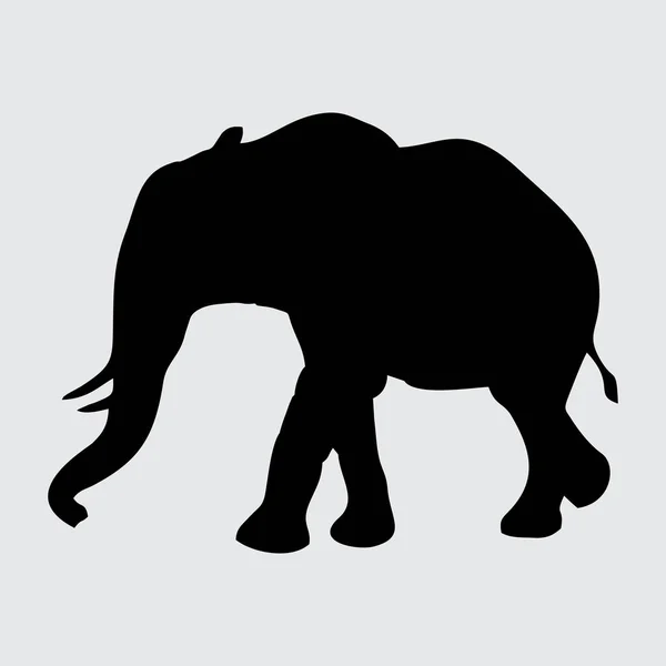 Σιλουέτα Ελέφαντα Elephant Απομονωμένη Λευκό Φόντο — Διανυσματικό Αρχείο