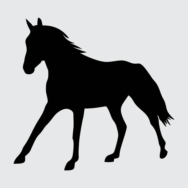 Cavallo Silhouette Cavallo Isolato Sfondo Bianco — Vettoriale Stock