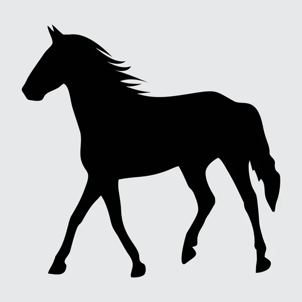 Silueta Caballo Caballo Aislado Sobre Fondo Blanco — Archivo Imágenes Vectoriales