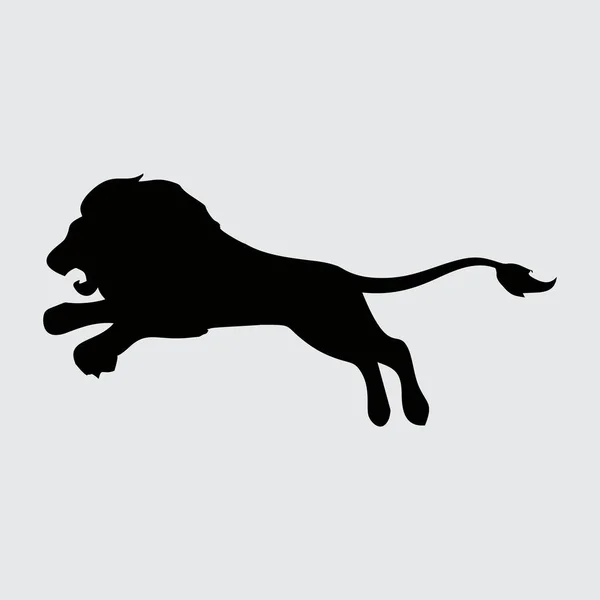 Lion Silhouet Leeuw Geïsoleerd Witte Achtergrond — Stockvector