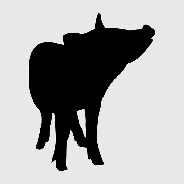 Silhueta Porco Porco Isolado Fundo Branco —  Vetores de Stock