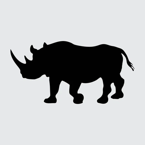 Silueta Rhino Rhino Aislado Sobre Fondo Blanco — Vector de stock