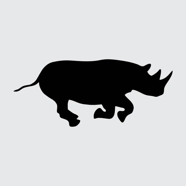 Rinoceronte Silhueta Rinoceronte Isolado Fundo Branco —  Vetores de Stock