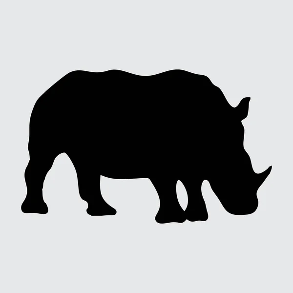 Silueta Rhino Rhino Aislado Sobre Fondo Blanco — Archivo Imágenes Vectoriales