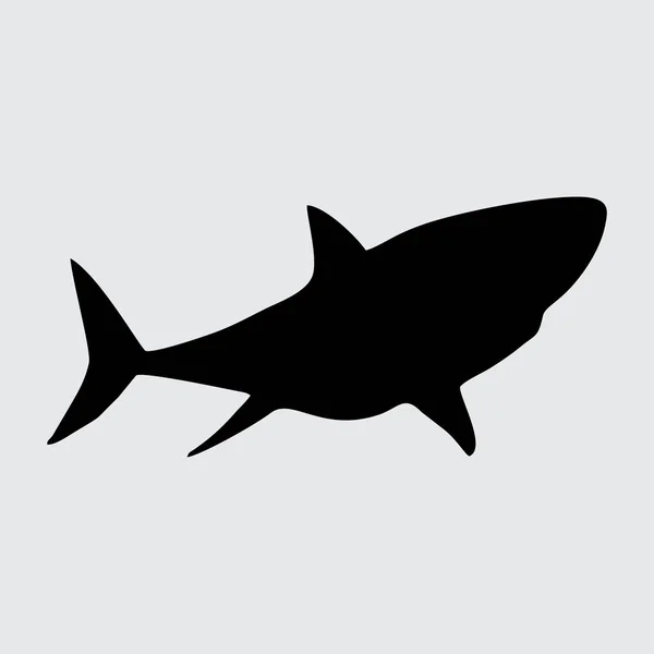 Shark Silhouette Shark Isolated White Background — Stock Vector