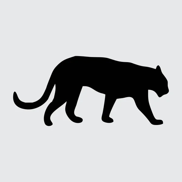 Silhouette Tigre Tigre Isolé Sur Fond Blanc — Image vectorielle