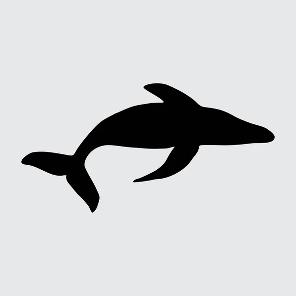 Silueta Ballena Ballena Aislada Sobre Fondo Blanco — Archivo Imágenes Vectoriales