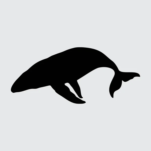 Silhouette Baleine Baleine Isolée Sur Fond Blanc — Image vectorielle